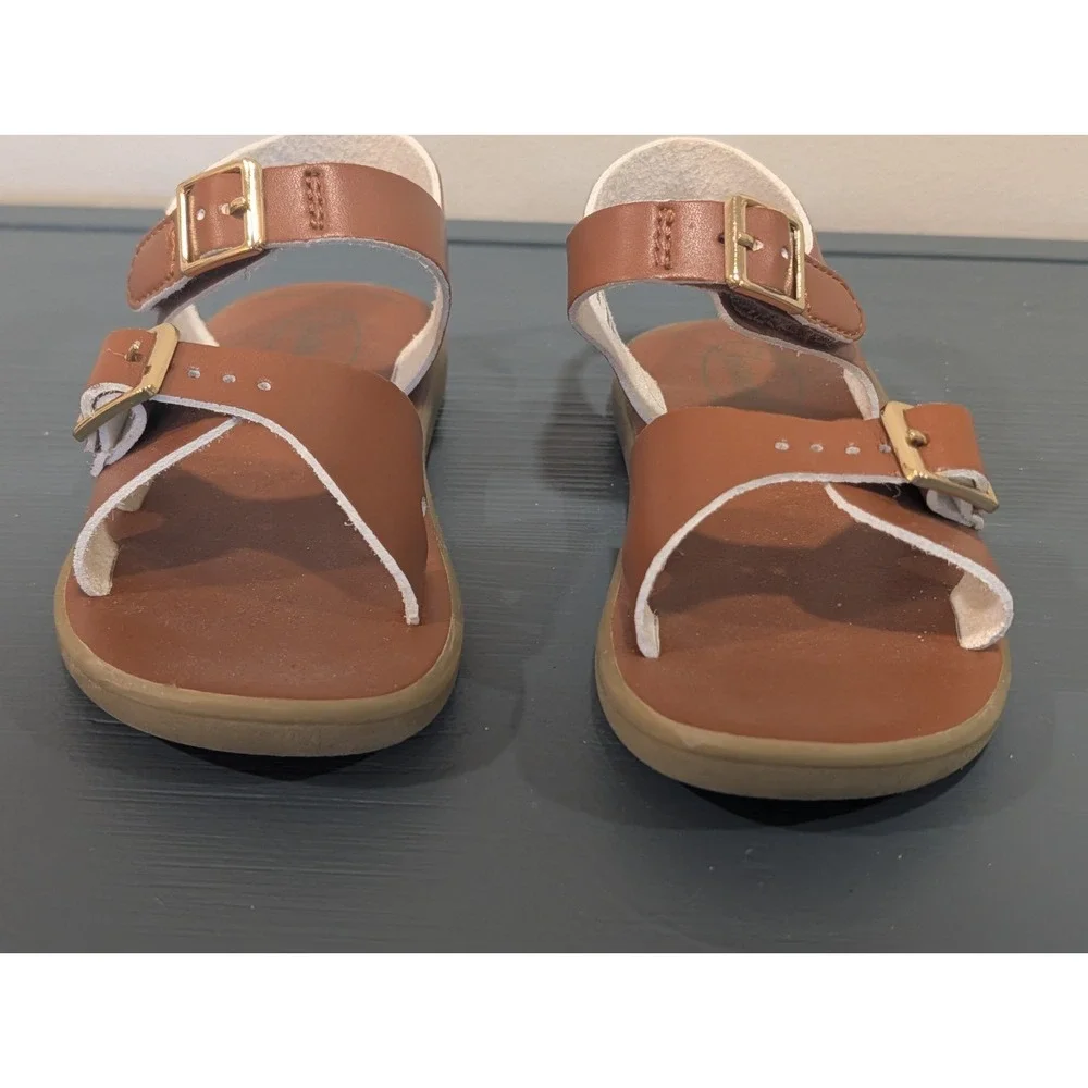 Footmates Eco Tide Tan Leather Sandals Toddler Size 9 Water Friendly ES010-221
